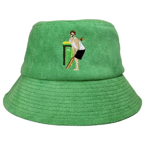 Backyard Cricket - Green Terry Bucket Hat - Dadi Cools