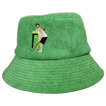 Load image into Gallery viewer, Backyard Cricket - Green Terry Bucket Hat - Dadi Cools