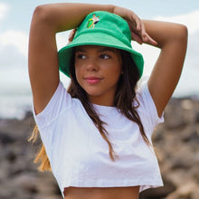 Load image into Gallery viewer, Backyard Cricket - Green Terry Bucket Hat - Dadi Cools