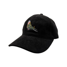 Load image into Gallery viewer, Flaming Galah - Black Corduroy Hat - Dadi Cools