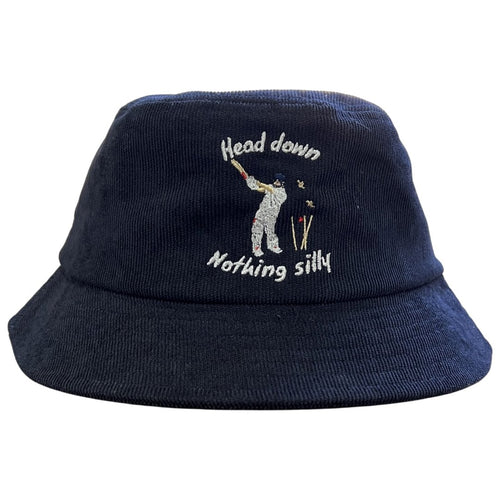 Head Down Nothing Silly - Blue Corduroy Bucket Hat - Dadi Cools