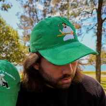 Load image into Gallery viewer, Knocking the bat in - green corduroy hat - Dadi Cools