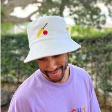 Load image into Gallery viewer, Let's Play Cricket - White Terry Bucket Hat - Dadi Cools