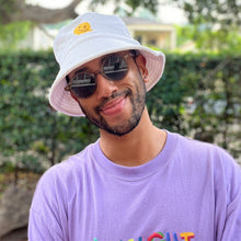 Load image into Gallery viewer, Melted Smiley Face - White Terry Bucket Hat - Dadi Cools