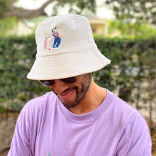 Load image into Gallery viewer, The Kohli Cover Drive - White Terry Bucket Hat - Dadi Cools