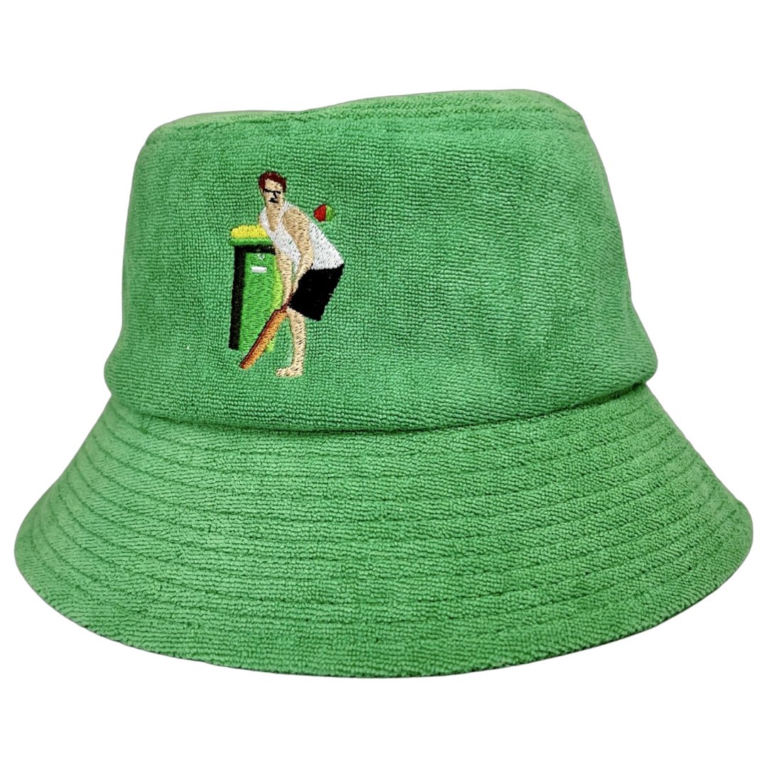 Backyard Cricket - Green Terry Bucket Hat – Dadi Cools