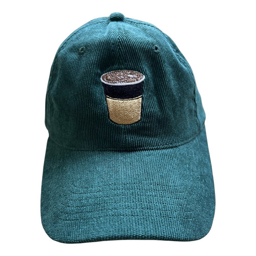 Coffee - Dark Green Corduroy Hat - Dadi Cools