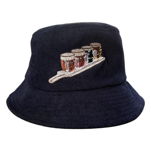 Get On The Beers - Dark Blue Corduroy Bucket Hat - Dadi Cools
