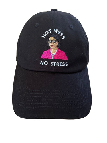 Hot Mess No Stress - Black Dad Hat - Dadi Cools