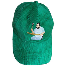 Load image into Gallery viewer, Knocking the bat in - green corduroy hat - Dadi Cools
