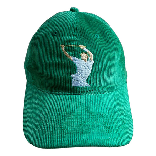 Warnie wicket celebration - green corduroy hat - Dadi Cools