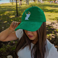 Load image into Gallery viewer, Warnie wicket celebration - green corduroy hat - Dadi Cools
